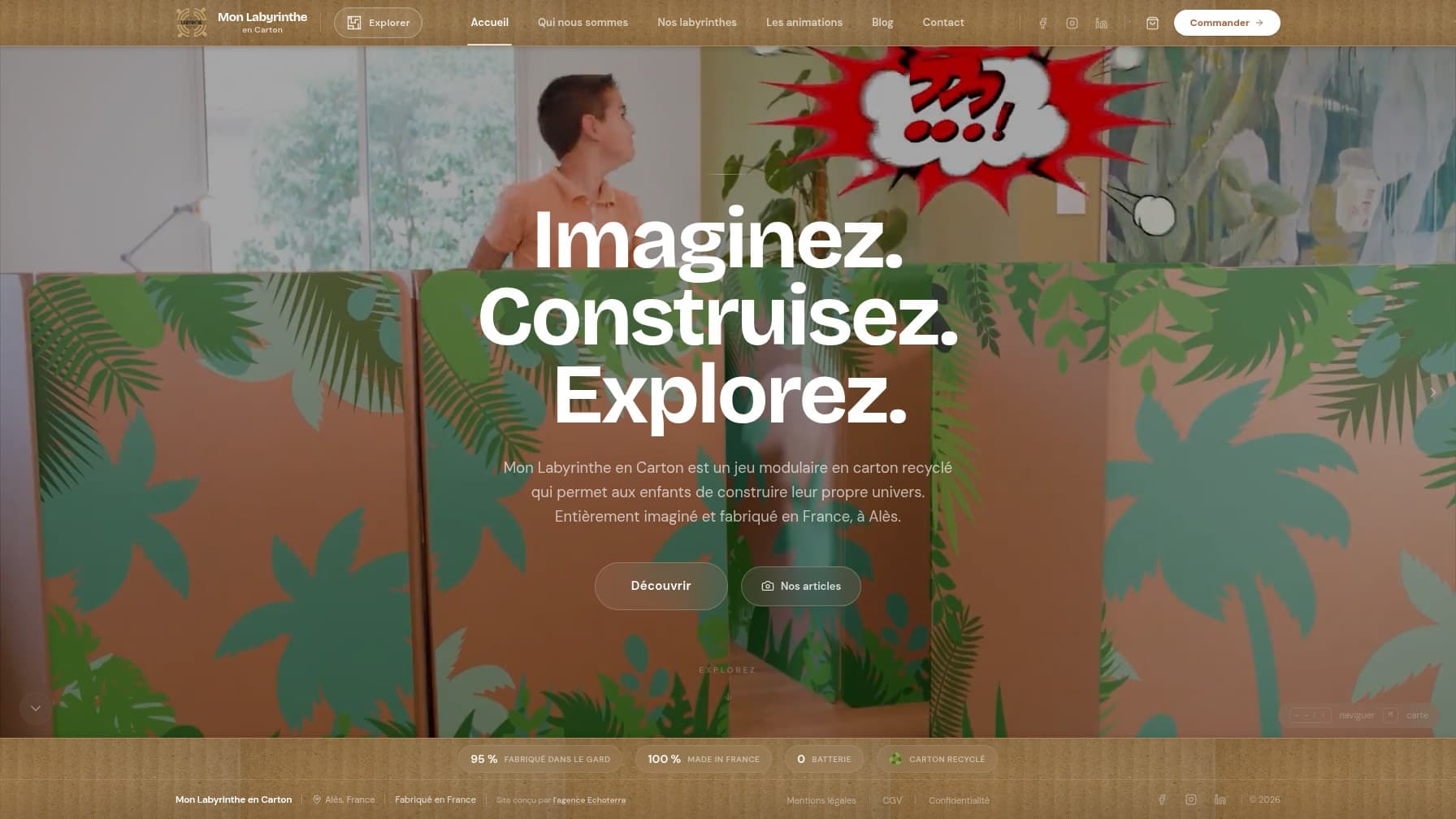 Mon Labyrinthe en Carton, réalisation ÉchoTerra