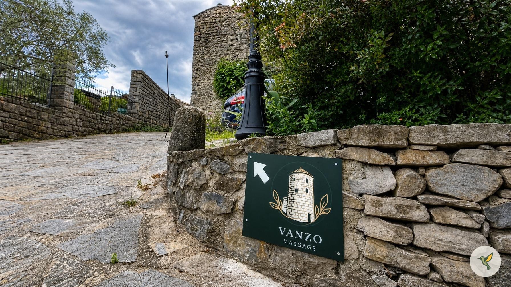 Vanzo massage signaletique adhesif — réalisation ÉchoTerra