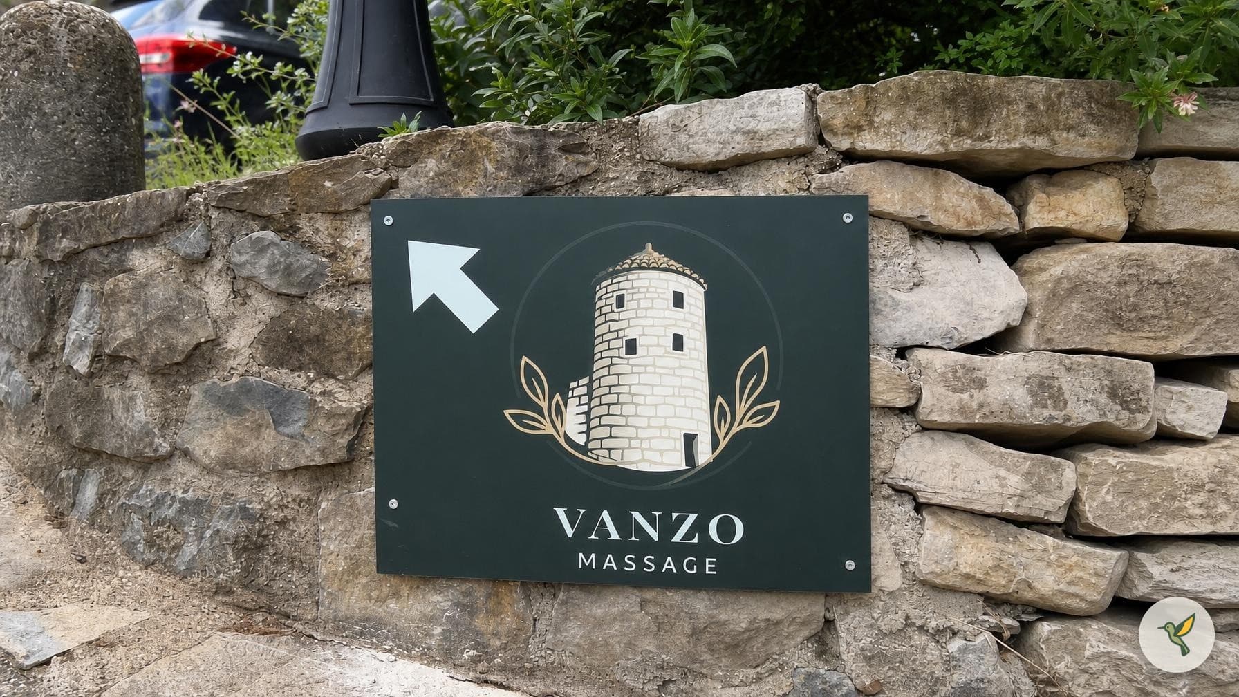 Vanzo massage signaletique adhesif — réalisation ÉchoTerra